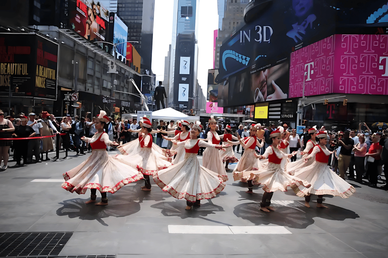 Flash mob celebrating ‘Mughal-E-Azam: The Musical’ enthralls crowds at New York’s Times Square